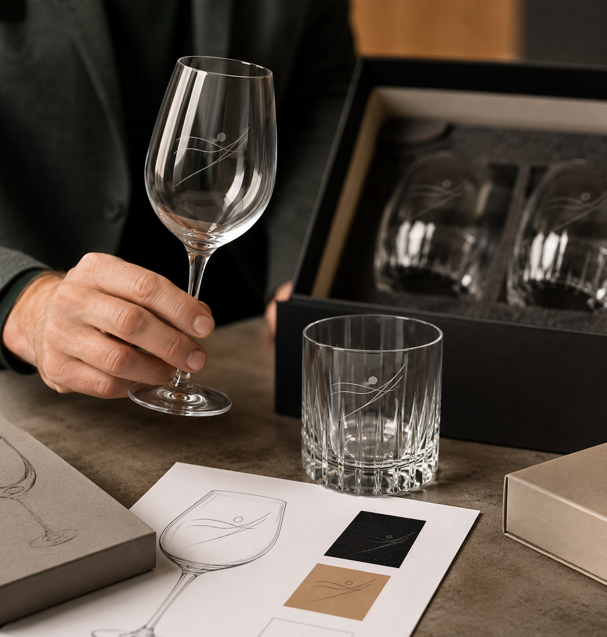 Retail glassware display